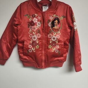 Disney Vibrant Red Jacket with Floral Design